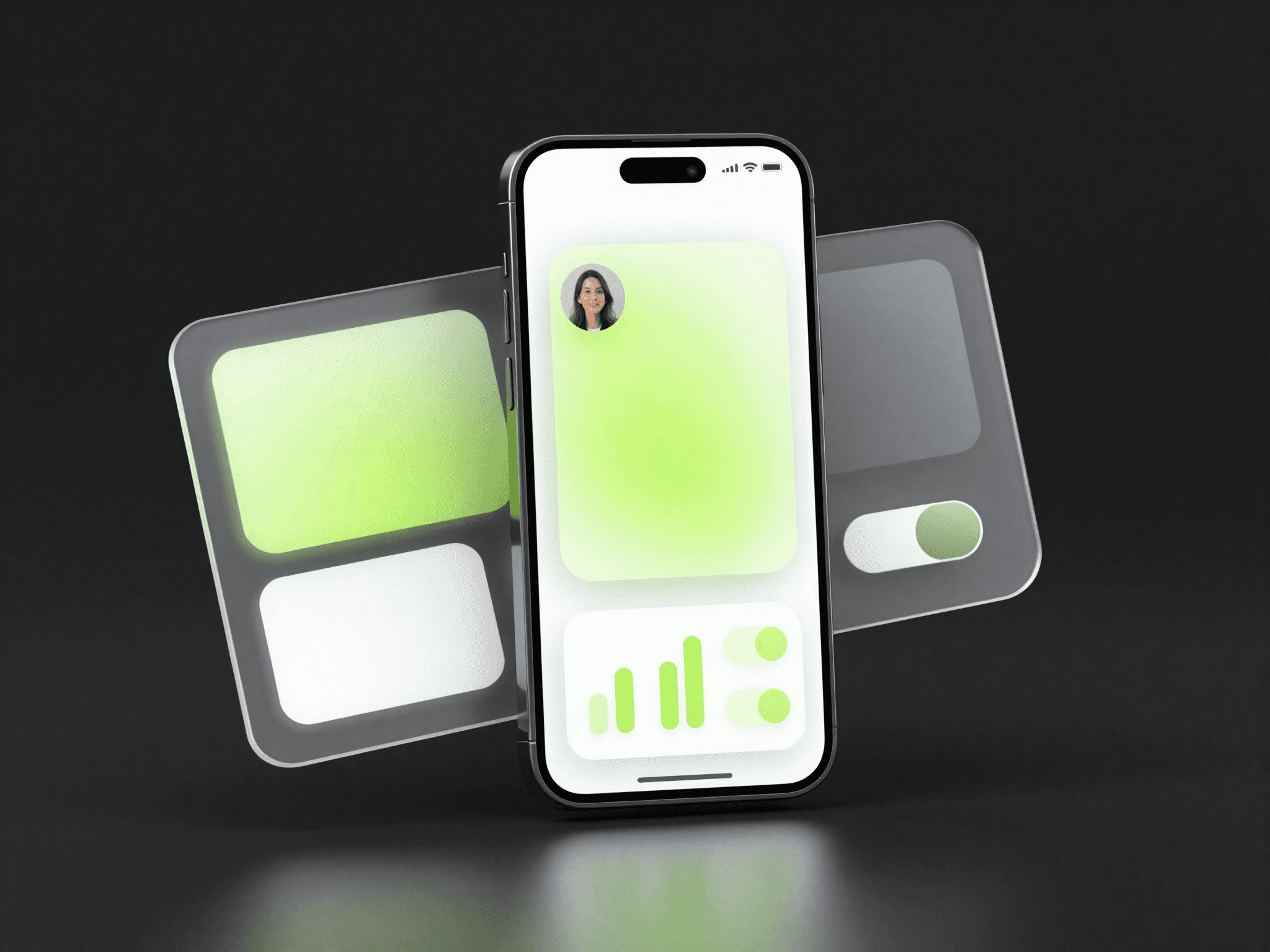 Abstract mockup of the vCure mobile app and web dashboard
