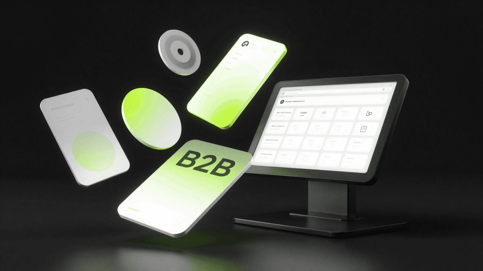 Abstract mockup of a B2B commerce point-of-sale and product catalog